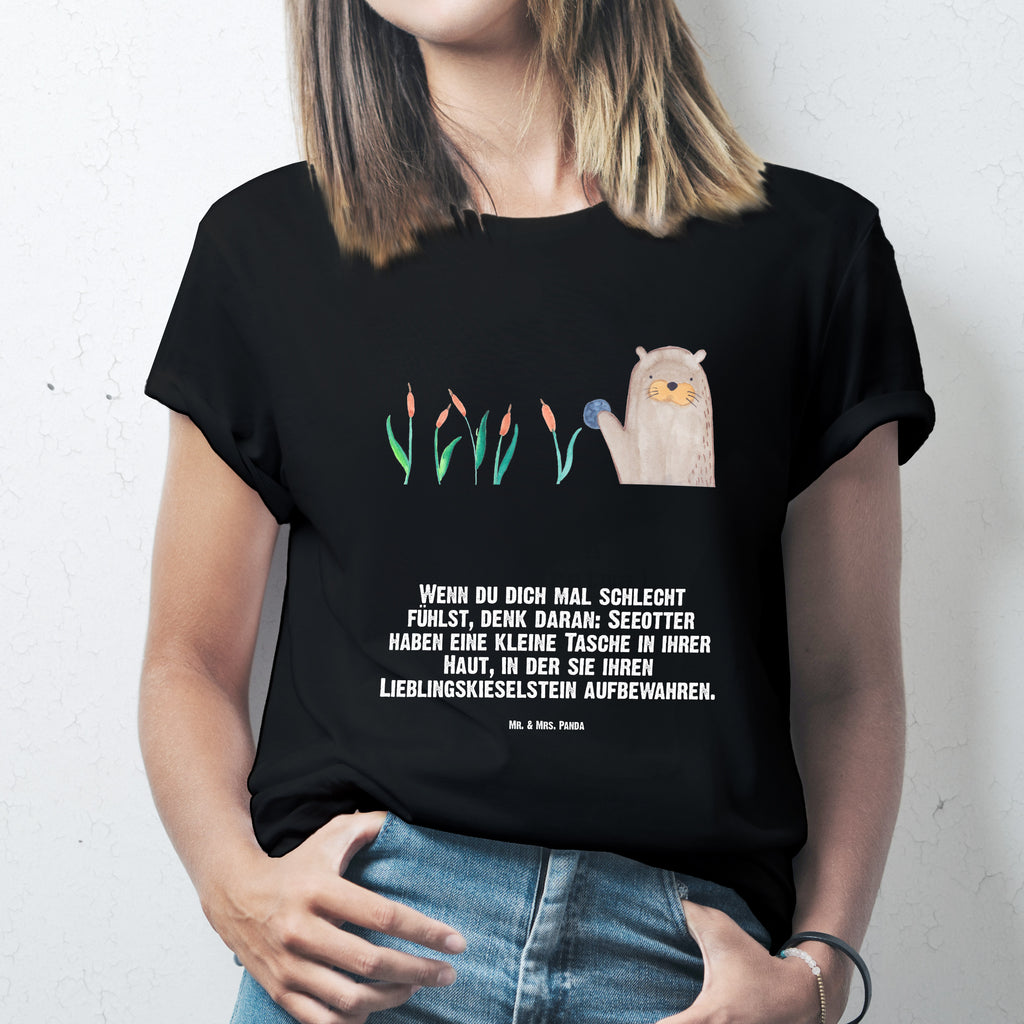 Größe L T-Shirt Otter mit Stein T-Shirt, Shirt, Tshirt, Lustiges T-Shirt, T-Shirt mit Spruch, Party, Junggesellenabschied, Jubiläum, Geburstag, Herrn, Damen, Männer, Frauen, Schlafshirt, Nachthemd, Sprüche, Otter, Fischotter, Seeotter, Otter Seeotter See Otter