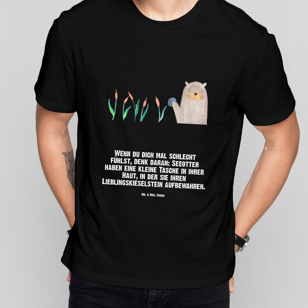 Größe L T-Shirt Otter mit Stein T-Shirt, Shirt, Tshirt, Lustiges T-Shirt, T-Shirt mit Spruch, Party, Junggesellenabschied, Jubiläum, Geburstag, Herrn, Damen, Männer, Frauen, Schlafshirt, Nachthemd, Sprüche, Otter, Fischotter, Seeotter, Otter Seeotter See Otter