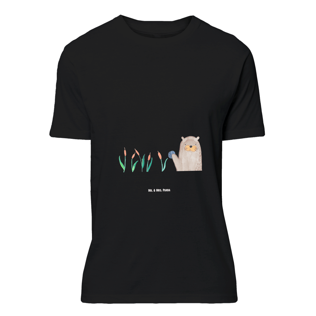 Größe L T-Shirt Otter mit Stein T-Shirt, Shirt, Tshirt, Lustiges T-Shirt, T-Shirt mit Spruch, Party, Junggesellenabschied, Jubiläum, Geburstag, Herrn, Damen, Männer, Frauen, Schlafshirt, Nachthemd, Sprüche, Otter, Fischotter, Seeotter, Otter Seeotter See Otter