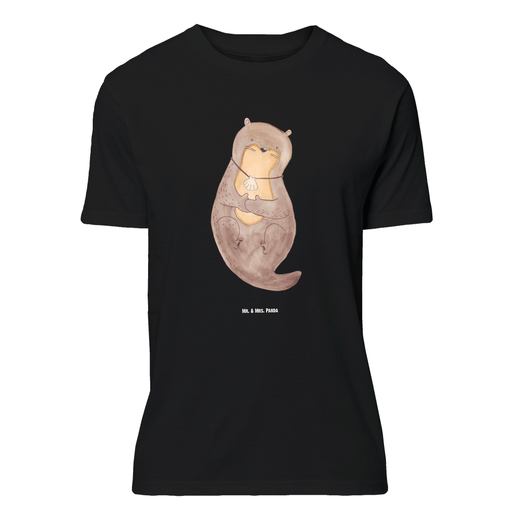 Größe XL T-Shirt Otter mit Muschelmedaillon T-Shirt, Shirt, Tshirt, Lustiges T-Shirt, T-Shirt mit Spruch, Party, Junggesellenabschied, Jubiläum, Geburstag, Herrn, Damen, Männer, Frauen, Schlafshirt, Nachthemd, Sprüche, Otter, Fischotter, Seeotter, Otterliebe, grübeln, träumen, Motivation, Tagträumen, Büro