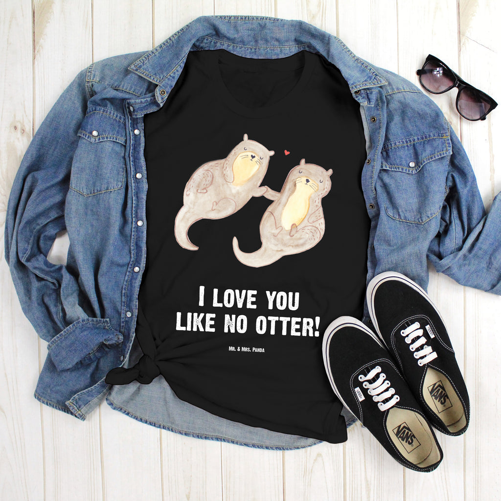 Größe XL T-Shirt Otter händchenhaltend T-Shirt, Shirt, Tshirt, Lustiges T-Shirt, T-Shirt mit Spruch, Party, Junggesellenabschied, Jubiläum, Geburstag, Herrn, Damen, Männer, Frauen, Schlafshirt, Nachthemd, Sprüche, Otter, Fischotter, Seeotter, Otter Seeotter See Otter