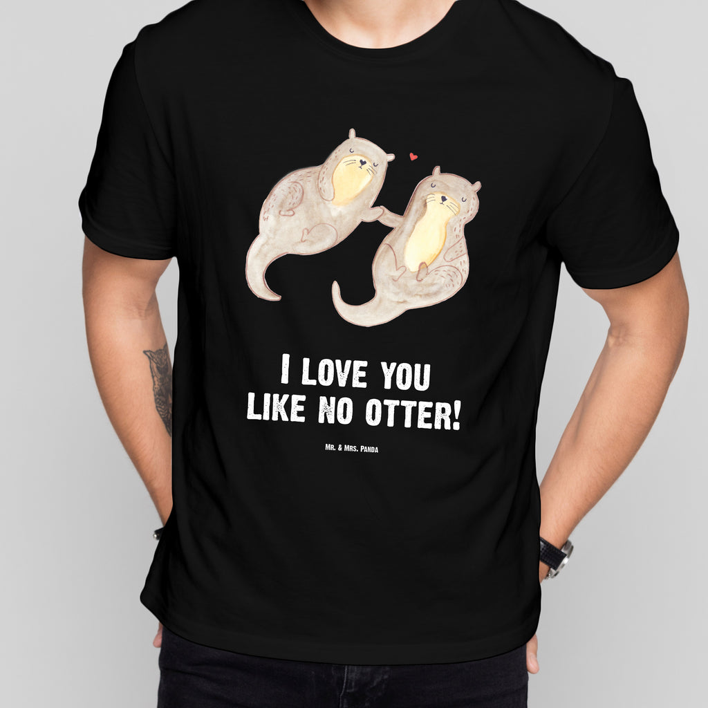 Größe XL T-Shirt Otter händchenhaltend T-Shirt, Shirt, Tshirt, Lustiges T-Shirt, T-Shirt mit Spruch, Party, Junggesellenabschied, Jubiläum, Geburstag, Herrn, Damen, Männer, Frauen, Schlafshirt, Nachthemd, Sprüche, Otter, Fischotter, Seeotter, Otter Seeotter See Otter