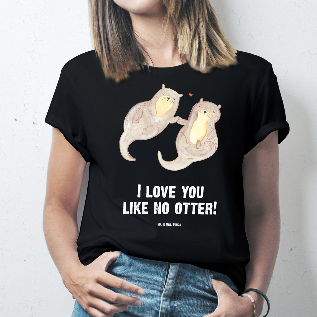 Größe XL T-Shirt Otter händchenhaltend T-Shirt, Shirt, Tshirt, Lustiges T-Shirt, T-Shirt mit Spruch, Party, Junggesellenabschied, Jubiläum, Geburstag, Herrn, Damen, Männer, Frauen, Schlafshirt, Nachthemd, Sprüche, Otter, Fischotter, Seeotter, Otter Seeotter See Otter