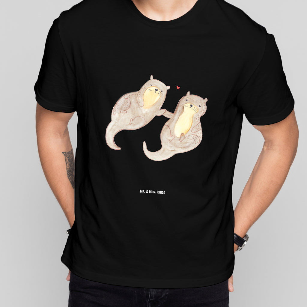 Größe XL T-Shirt Otter händchenhaltend T-Shirt, Shirt, Tshirt, Lustiges T-Shirt, T-Shirt mit Spruch, Party, Junggesellenabschied, Jubiläum, Geburstag, Herrn, Damen, Männer, Frauen, Schlafshirt, Nachthemd, Sprüche, Otter, Fischotter, Seeotter, Otter Seeotter See Otter