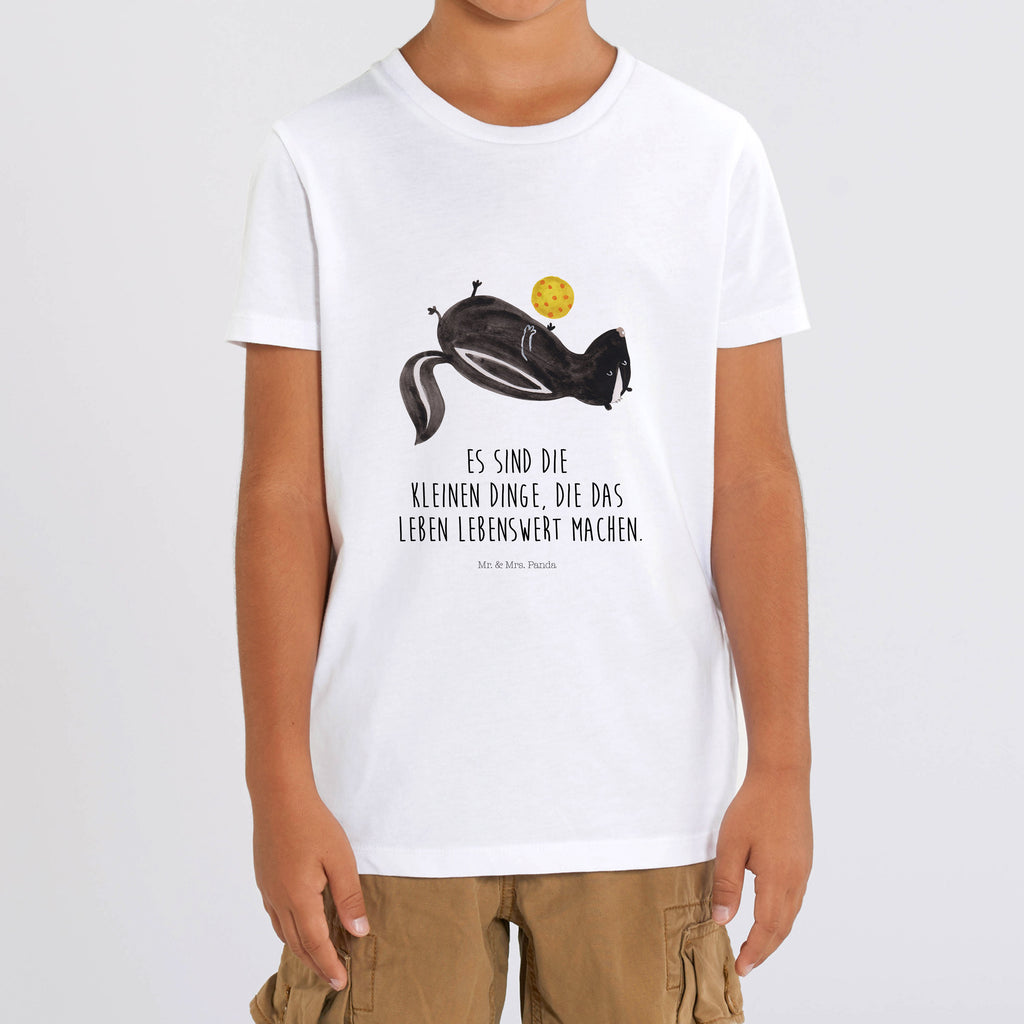 3-4 Jahre Kinder T-Shirt Stinktier Ball Stinktier, Skunk, Wildtier, Raubtier, Stinker, Stinki, verspielt, Weisheit