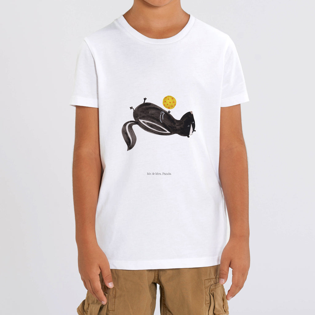 3-4 Jahre Kinder T-Shirt Stinktier Ball Stinktier, Skunk, Wildtier, Raubtier, Stinker, Stinki, verspielt, Weisheit