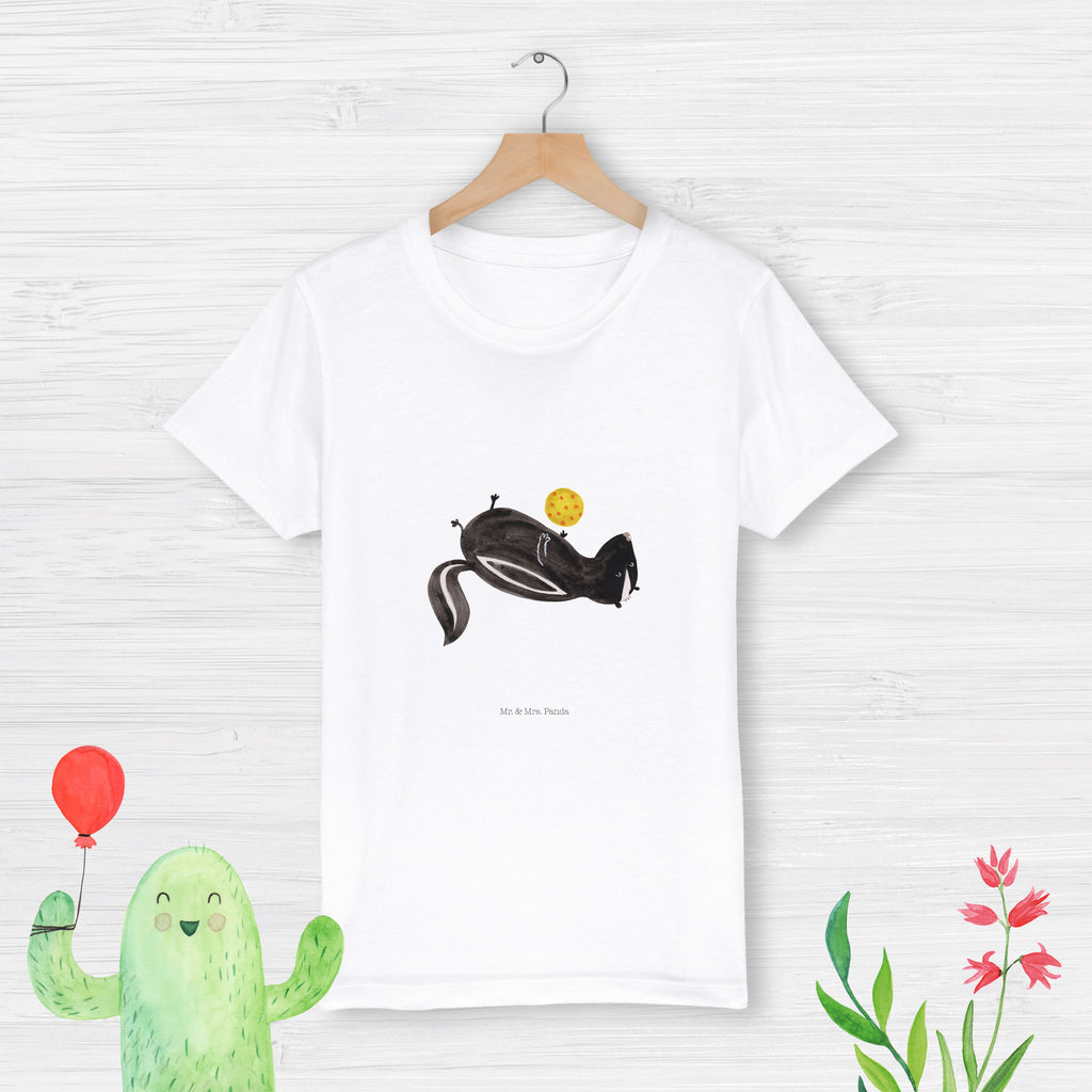 3-4 Jahre Kinder T-Shirt Stinktier Ball Stinktier, Skunk, Wildtier, Raubtier, Stinker, Stinki, verspielt, Weisheit