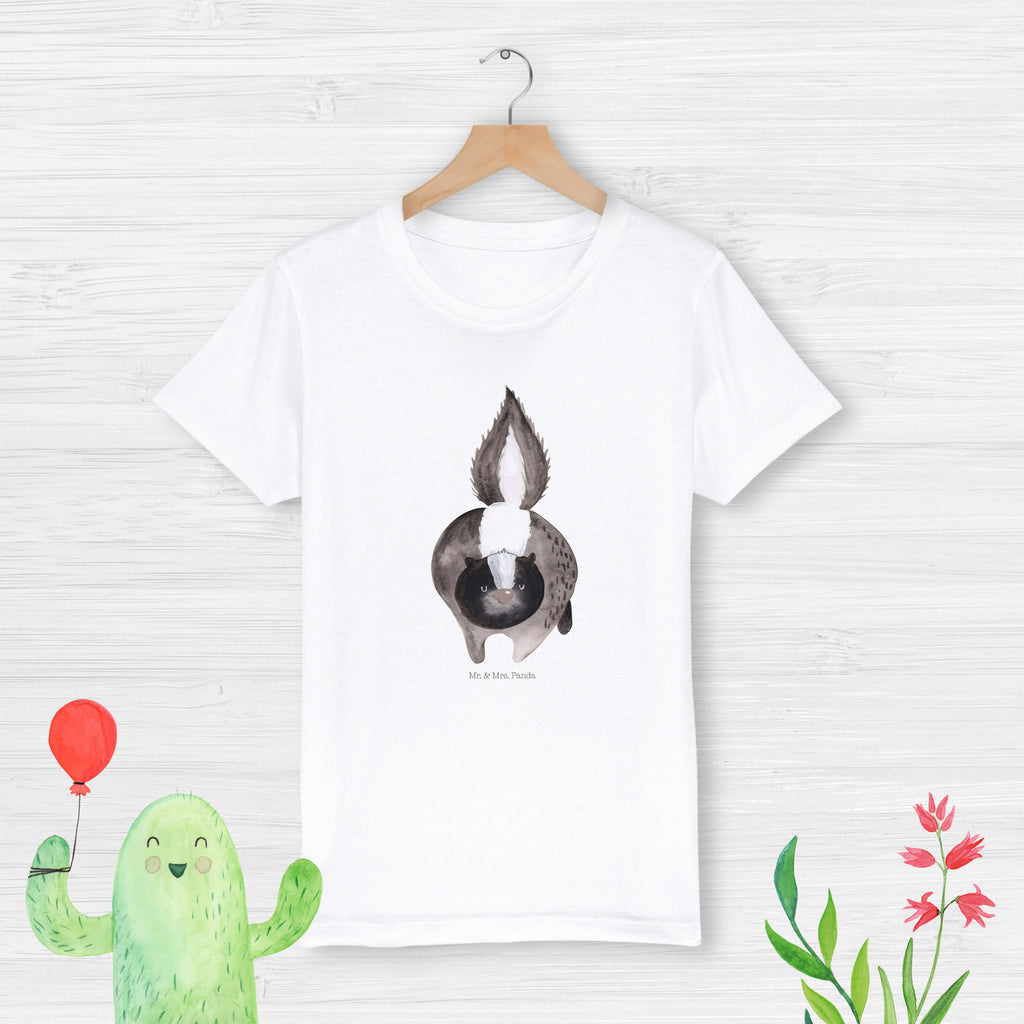 Organic Kinder T-Shirt Stinktier Angriff Kinder T-Shirt, Kinder T-Shirt Mädchen, Kinder T-Shirt Jungen, Stinktier, Skunk, Wildtier, Raubtier, Stinker, Stinki, wütend, Drohung