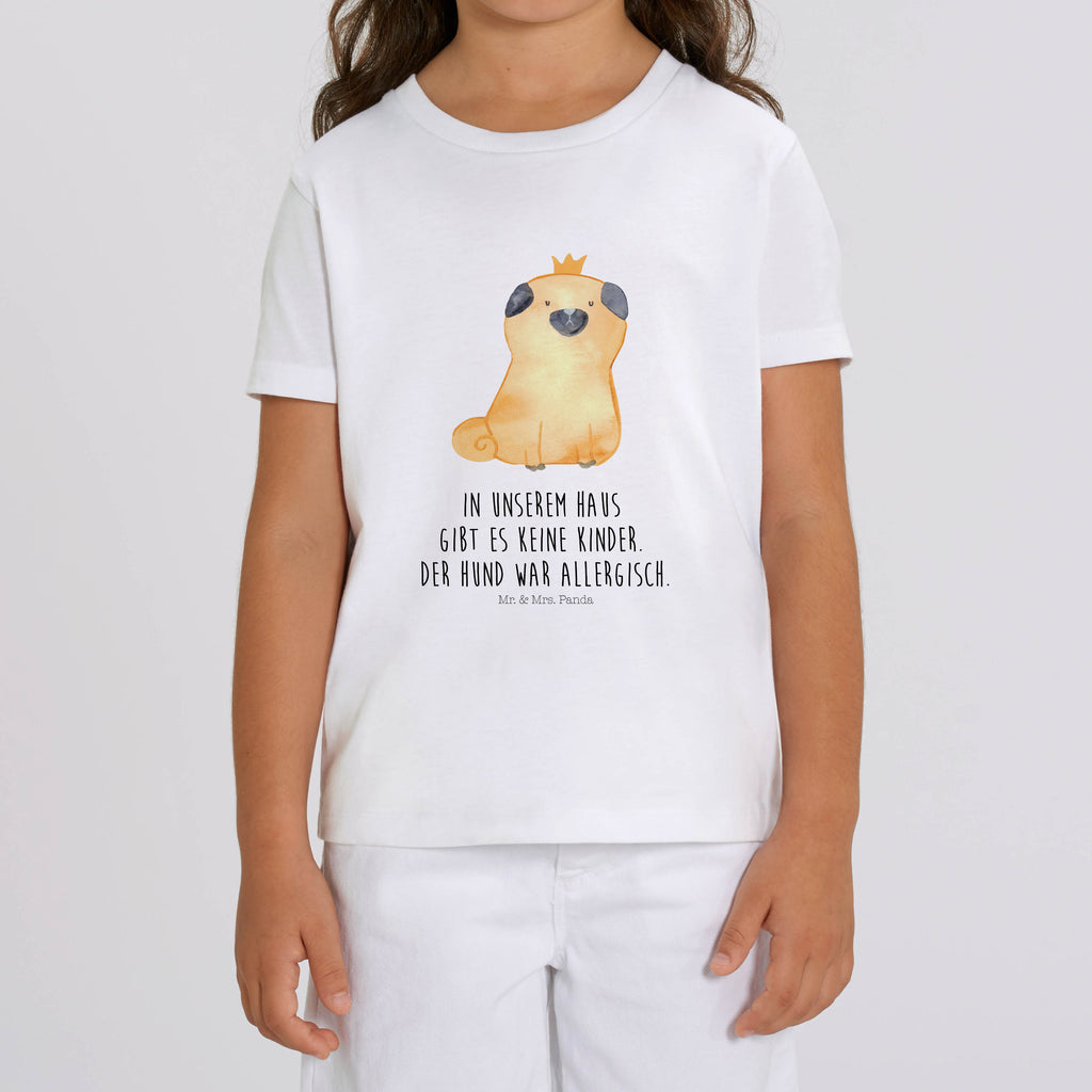3-4 Jahre Kinder T-Shirt Mops Krone Hund, Hundemotiv, Haustier, Hunderasse, Tierliebhaber, Hundebesitzer, Sprüche, Mops, allergisch, kinderlos, Hausregel, Hundebesitzer. Spruch, lustig