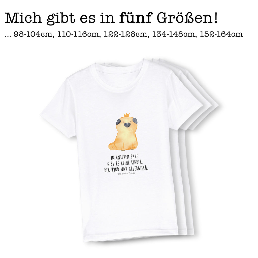 3-4 Jahre Kinder T-Shirt Mops Krone Hund, Hundemotiv, Haustier, Hunderasse, Tierliebhaber, Hundebesitzer, Sprüche, Mops, allergisch, kinderlos, Hausregel, Hundebesitzer. Spruch, lustig