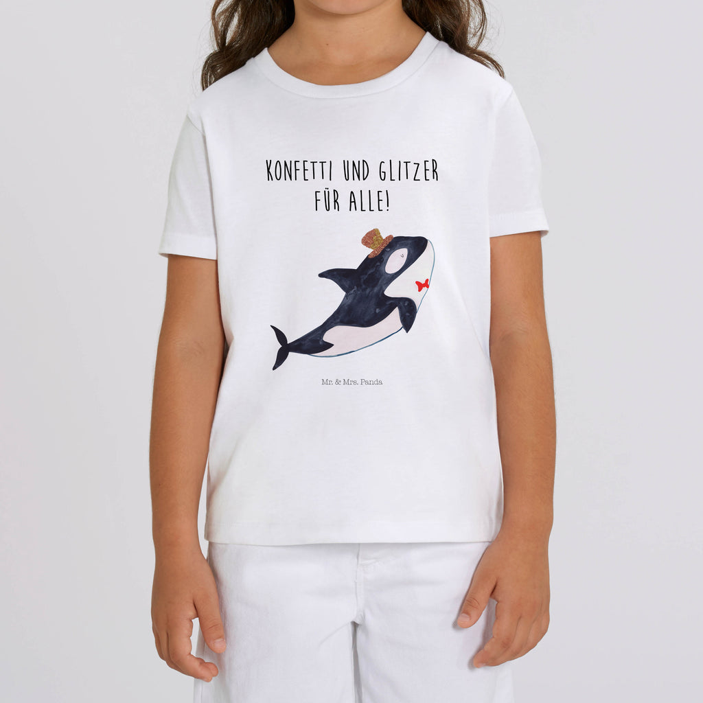 5-6 Jahre Kinder T-Shirt Orca Zylinder Meerestiere, Meer, Urlaub, Narwal, Glitter, Konfetti, Glitzer, Geburtstag, Feier, Fete, Fest, Glückwunsch, Orca