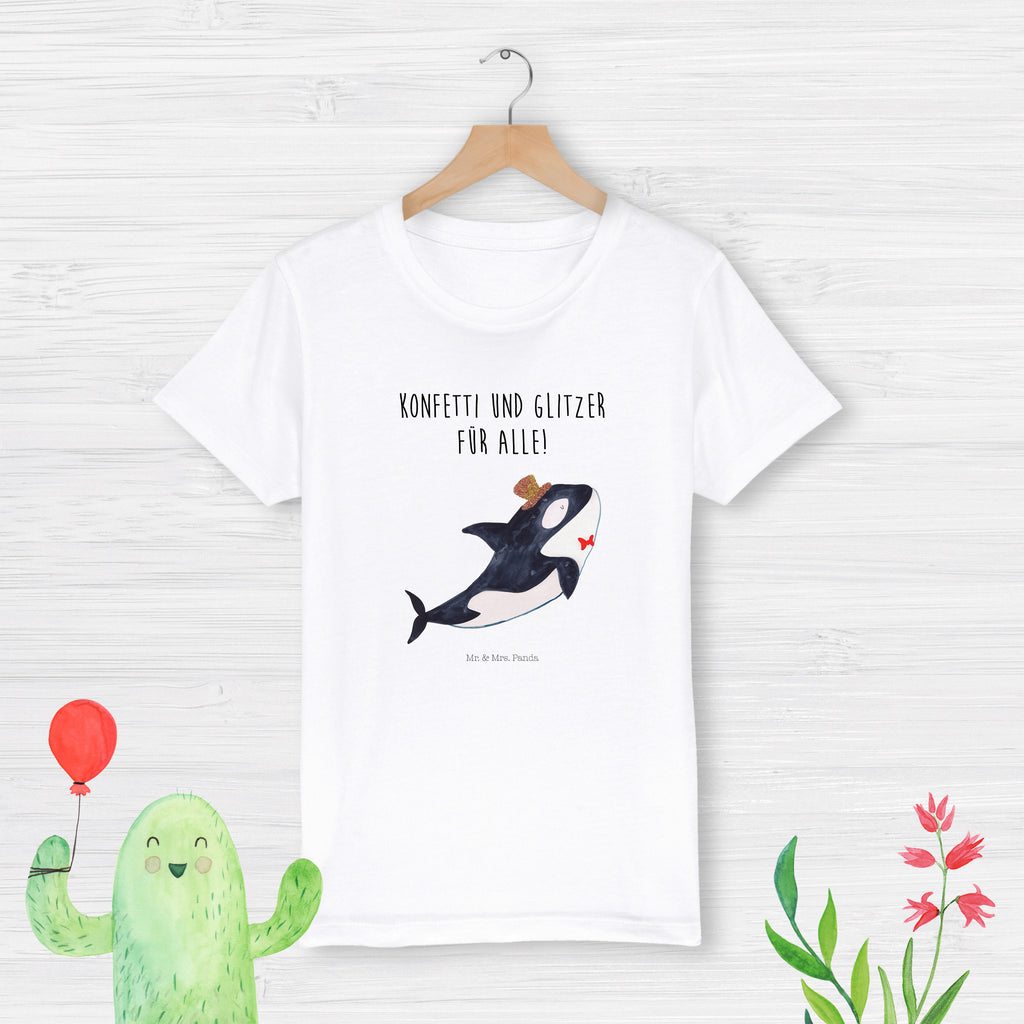 5-6 Jahre Kinder T-Shirt Orca Zylinder Meerestiere, Meer, Urlaub, Narwal, Glitter, Konfetti, Glitzer, Geburtstag, Feier, Fete, Fest, Glückwunsch, Orca