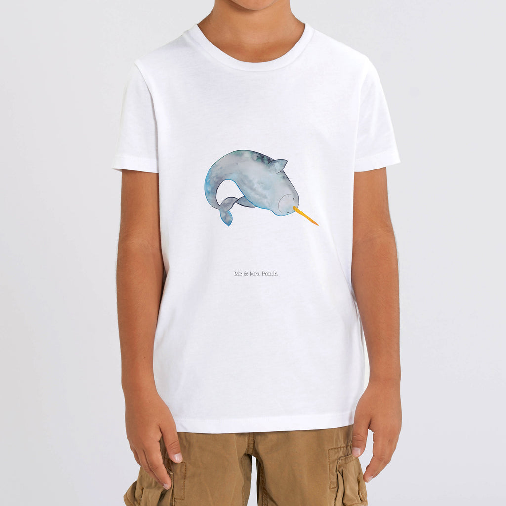 7-8 Jahre Kinder T-Shirt Narwal Meerestiere, Meer, Urlaub, Narwal, Wal, Putzen, Hausfrau, Junggesellin, aufräumen, Kinderzimmer