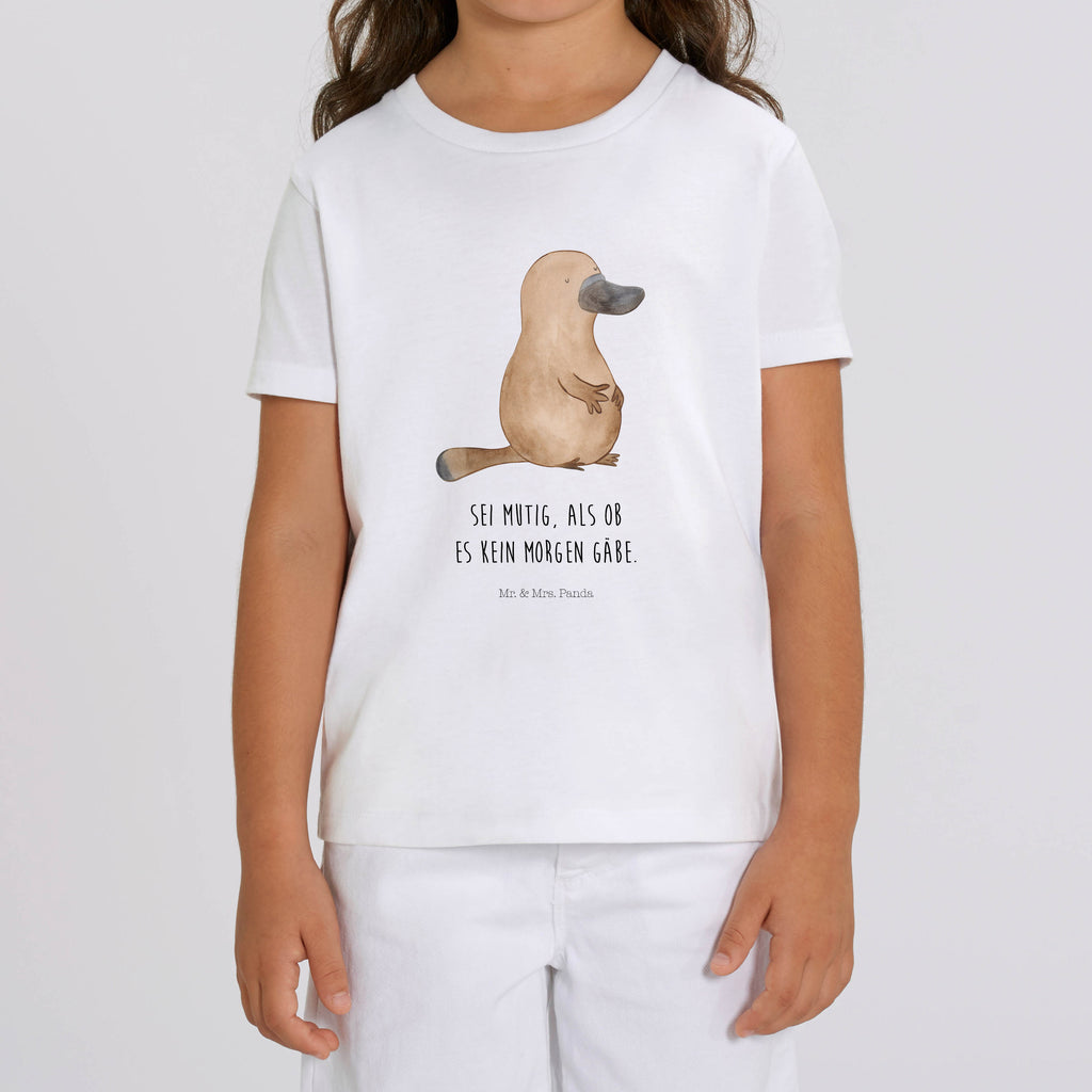9-11 Jahre Kinder T-Shirt Schnabeltier mutig Meerestiere, Meer, Urlaub, Schnabeltier, Mut, mutig, Lebensweisheit, Schnabeltiere, Motivation, Training, Büro, Arbeit, Neuanfang, Neustart, Weltreise, Raodtrip