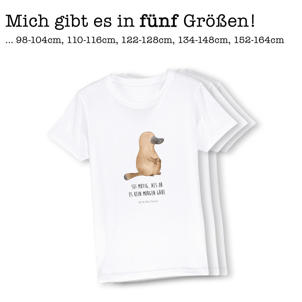 9-11 Jahre Kinder T-Shirt Schnabeltier mutig Meerestiere, Meer, Urlaub, Schnabeltier, Mut, mutig, Lebensweisheit, Schnabeltiere, Motivation, Training, Büro, Arbeit, Neuanfang, Neustart, Weltreise, Raodtrip