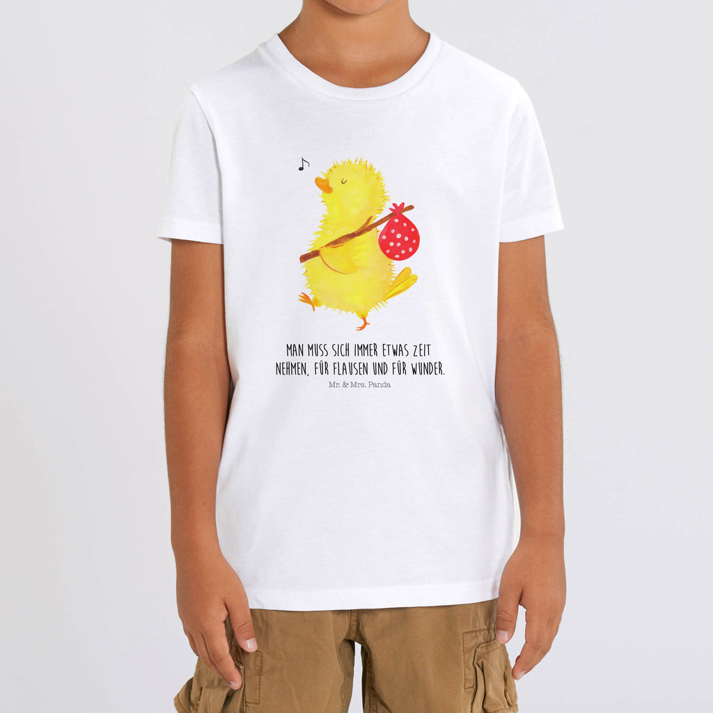 12-14 Jahre Kinder T-Shirt Küken Wanderer Ostern, Osterhase, Ostergeschenke, Osternest, Osterdeko, Geschenk zu Ostern, Küken, Osterei, Ostereier, Ei, Frühlingsgefühle, Freude, Grüße, liebe Grüße, Frohe Ostern, Ostergrüße, Flausen, Wunder, Reisen, Weltenbummler, Zeit, Zeitmanagement, Backpacker