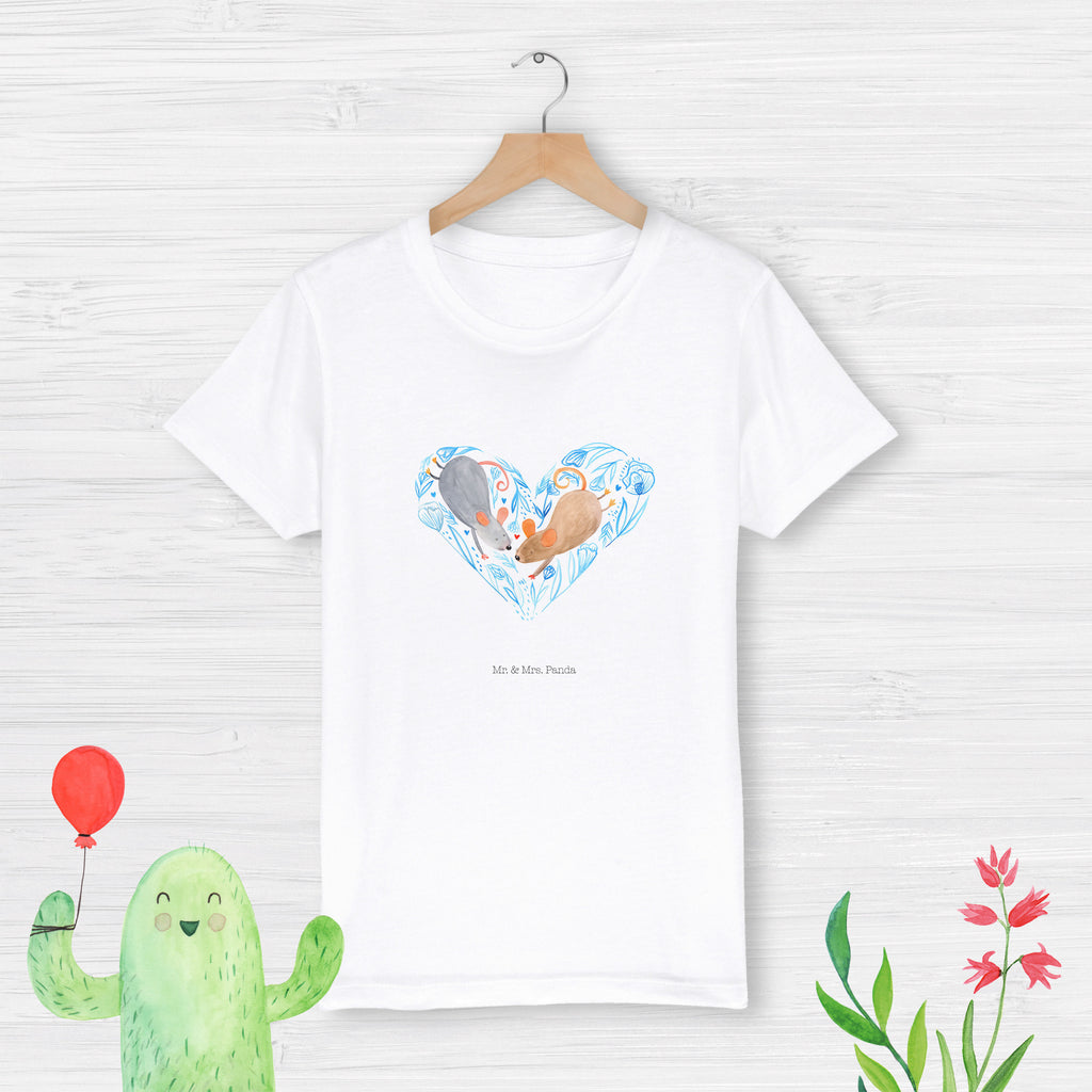 7-8 Jahre Kinder T-Shirt Mäuse Herz Liebe, Partner, Freund, Freundin, Ehemann, Ehefrau, Heiraten, Verlobung, Heiratsantrag, Liebesgeschenk, Jahrestag, Hocheitstag, Maus, Mäuse, Liebesbotschaft, Liebesbeweis, Hochzeit, Lieblingsmensch, Gemeinsamkeit, Love, Geschenk für zwei