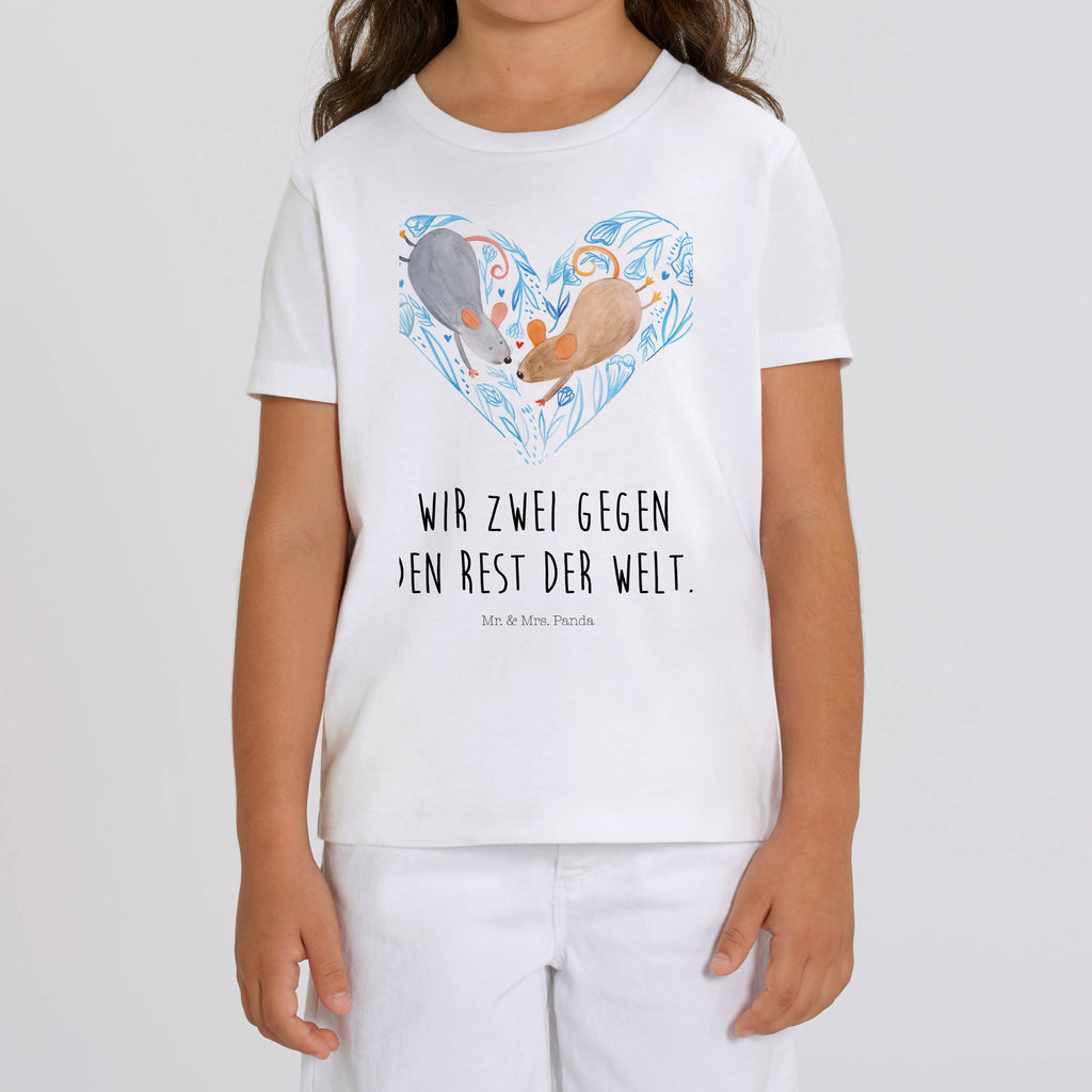 7-8 Jahre Kinder T-Shirt Mäuse Herz Liebe, Partner, Freund, Freundin, Ehemann, Ehefrau, Heiraten, Verlobung, Heiratsantrag, Liebesgeschenk, Jahrestag, Hocheitstag, Maus, Mäuse, Liebesbotschaft, Liebesbeweis, Hochzeit, Lieblingsmensch, Gemeinsamkeit, Love, Geschenk für zwei