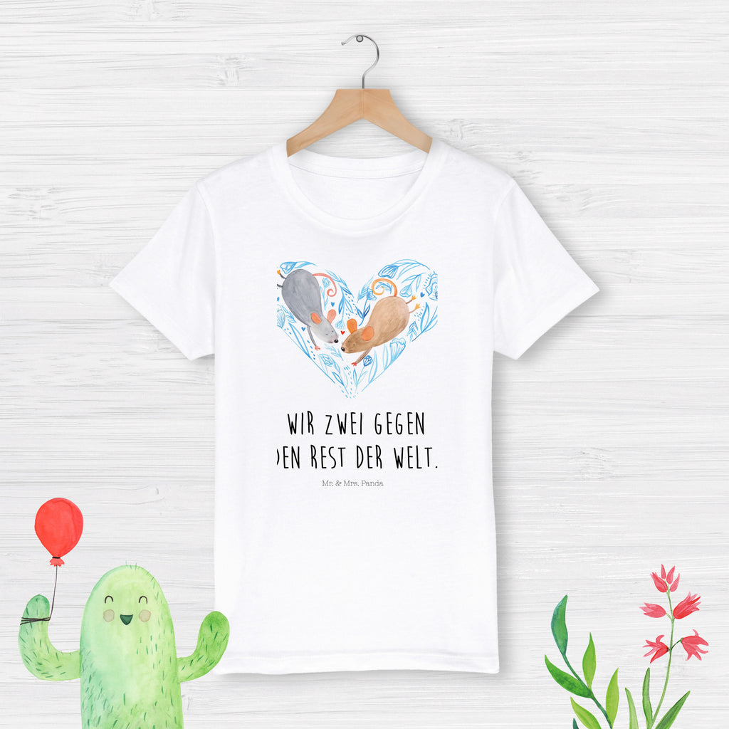 7-8 Jahre Kinder T-Shirt Mäuse Herz Liebe, Partner, Freund, Freundin, Ehemann, Ehefrau, Heiraten, Verlobung, Heiratsantrag, Liebesgeschenk, Jahrestag, Hocheitstag, Maus, Mäuse, Liebesbotschaft, Liebesbeweis, Hochzeit, Lieblingsmensch, Gemeinsamkeit, Love, Geschenk für zwei