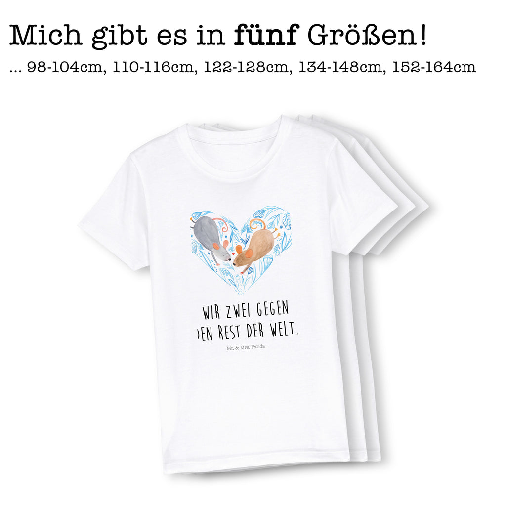 7-8 Jahre Kinder T-Shirt Mäuse Herz Liebe, Partner, Freund, Freundin, Ehemann, Ehefrau, Heiraten, Verlobung, Heiratsantrag, Liebesgeschenk, Jahrestag, Hocheitstag, Maus, Mäuse, Liebesbotschaft, Liebesbeweis, Hochzeit, Lieblingsmensch, Gemeinsamkeit, Love, Geschenk für zwei