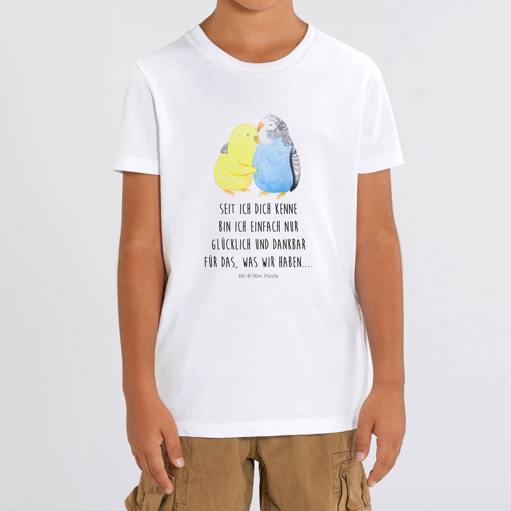 12-14 Jahre Kinder T-Shirt Wellensittich Liebe Liebe, Partner, Freund, Freundin, Ehemann, Ehefrau, Heiraten, Verlobung, Heiratsantrag, Liebesgeschenk, Jahrestag, Hocheitstag, Vögel, Wellensittich, Nähe, Kuscheln, Vertrauen
