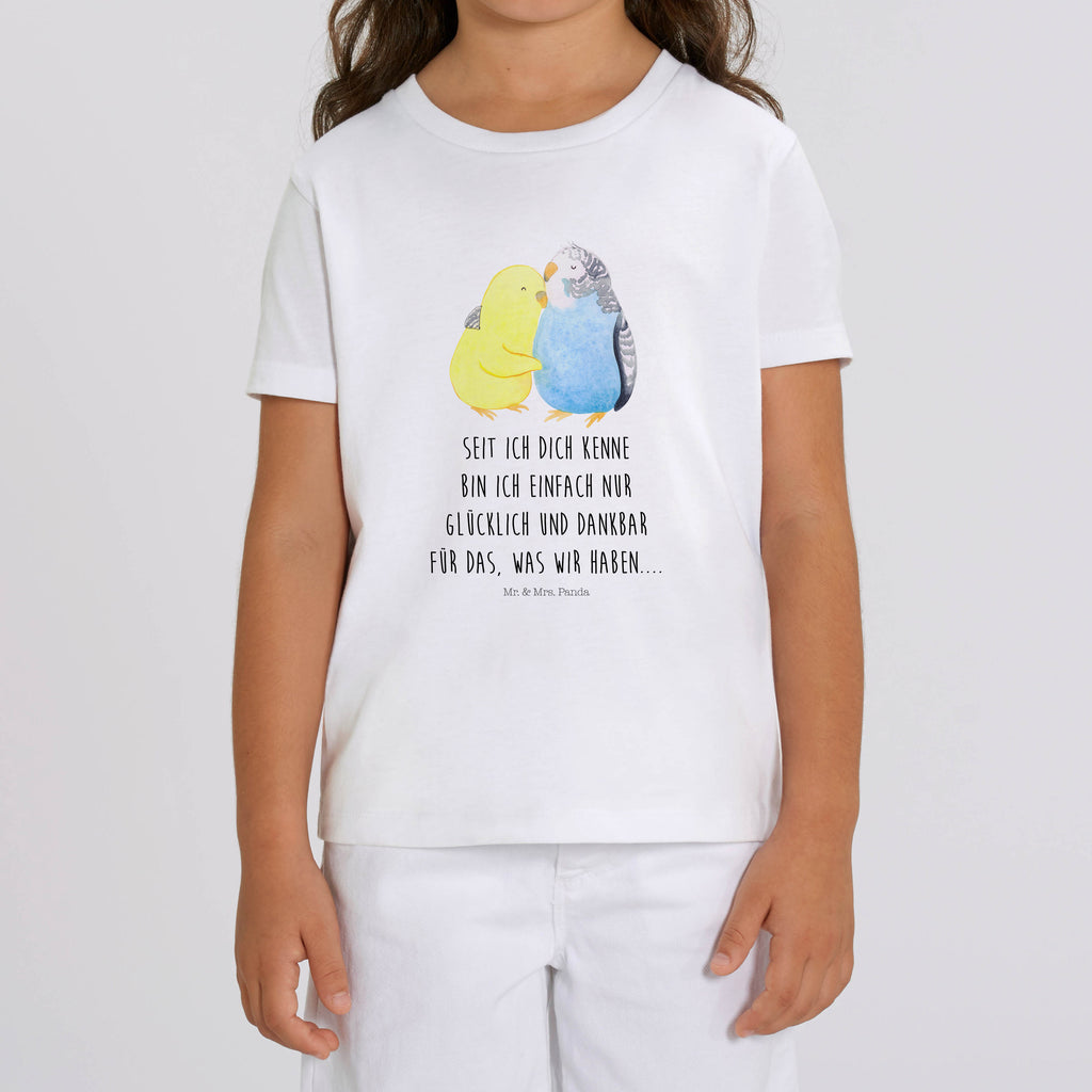 12-14 Jahre Kinder T-Shirt Wellensittich Liebe Liebe, Partner, Freund, Freundin, Ehemann, Ehefrau, Heiraten, Verlobung, Heiratsantrag, Liebesgeschenk, Jahrestag, Hocheitstag, Vögel, Wellensittich, Nähe, Kuscheln, Vertrauen