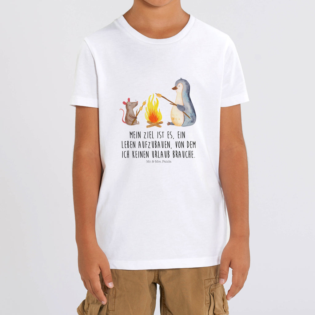 5-6 Jahre Kinder T-Shirt Pinguin Lagerfeuer Pinguin, Maus, Pinguine, Lagerfeuer, Leben, Arbeit, Job, Motivation, Büro, Büroalltag, Lebensspruch, Lebensmotivation, Neustart, Liebe, grillen, Feuer, Marshmallows