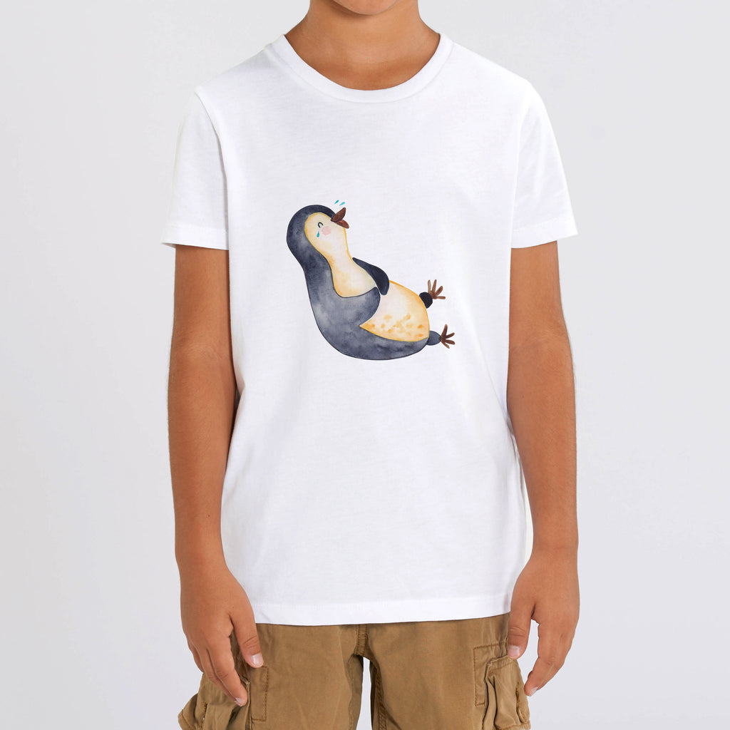 7-8 Jahre Kinder T-Shirt Pinguin lachend Pinguin, Pinguine, lustiger Spruch, Optimismus, Fröhlich, Lachen, Humor, Fröhlichkeit