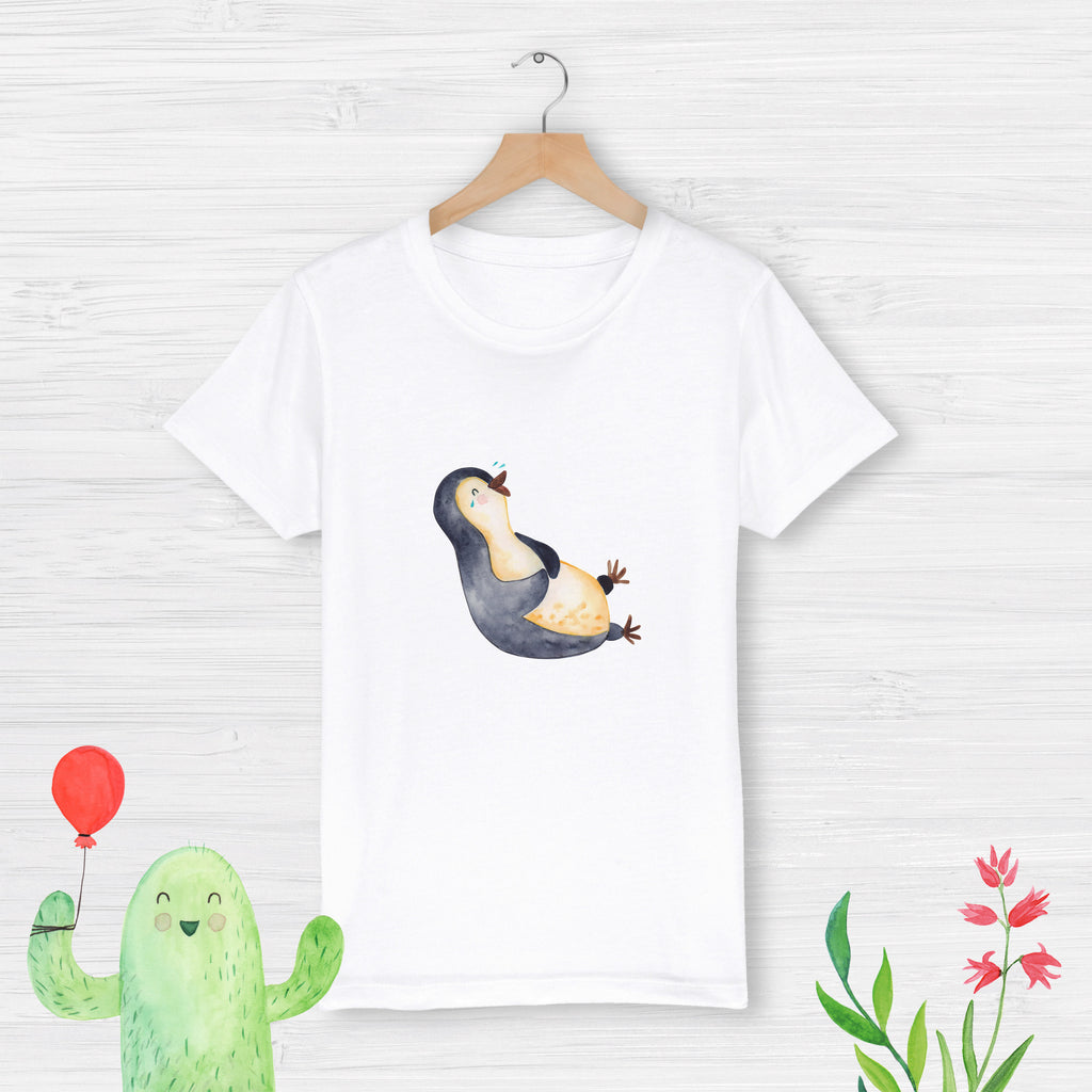 7-8 Jahre Kinder T-Shirt Pinguin lachend Pinguin, Pinguine, lustiger Spruch, Optimismus, Fröhlich, Lachen, Humor, Fröhlichkeit