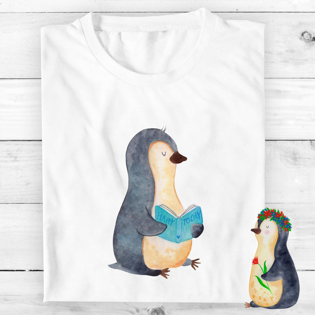 7-8 Jahre Kinder T-Shirt Pinguin Buch Pinguin, Pinguine, Buch, Lesen, Bücherwurm, Nichtstun, Faulenzen, Ferien, Urlaub, Freizeit