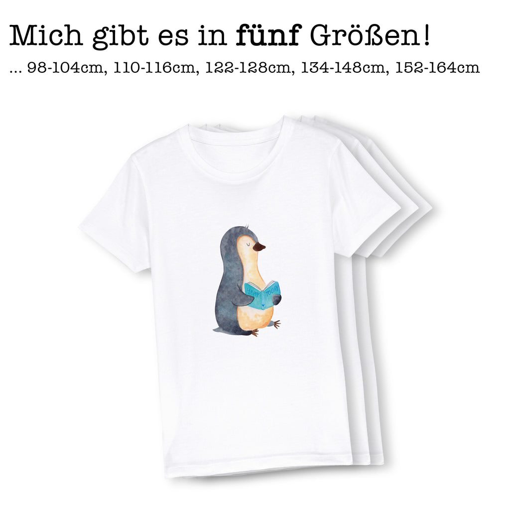 7-8 Jahre Kinder T-Shirt Pinguin Buch Pinguin, Pinguine, Buch, Lesen, Bücherwurm, Nichtstun, Faulenzen, Ferien, Urlaub, Freizeit