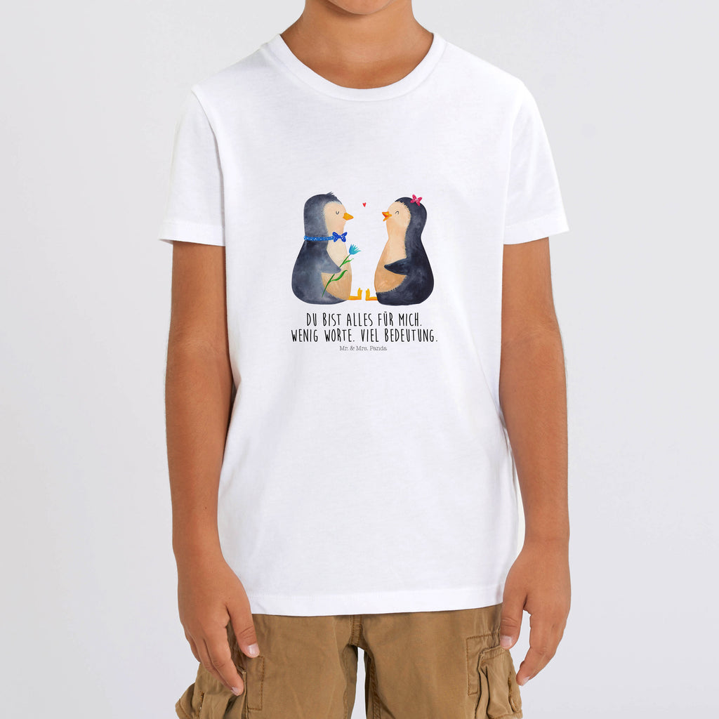 12-14 Jahre Kinder T-Shirt Pinguin Pärchen Pinguin, Pinguine, Liebe, Liebespaar, Liebesbeweis, Liebesgeschenk, Verlobung, Jahrestag, Hochzeitstag, Hochzeit, Hochzeitsgeschenk, große Liebe, Traumpaar