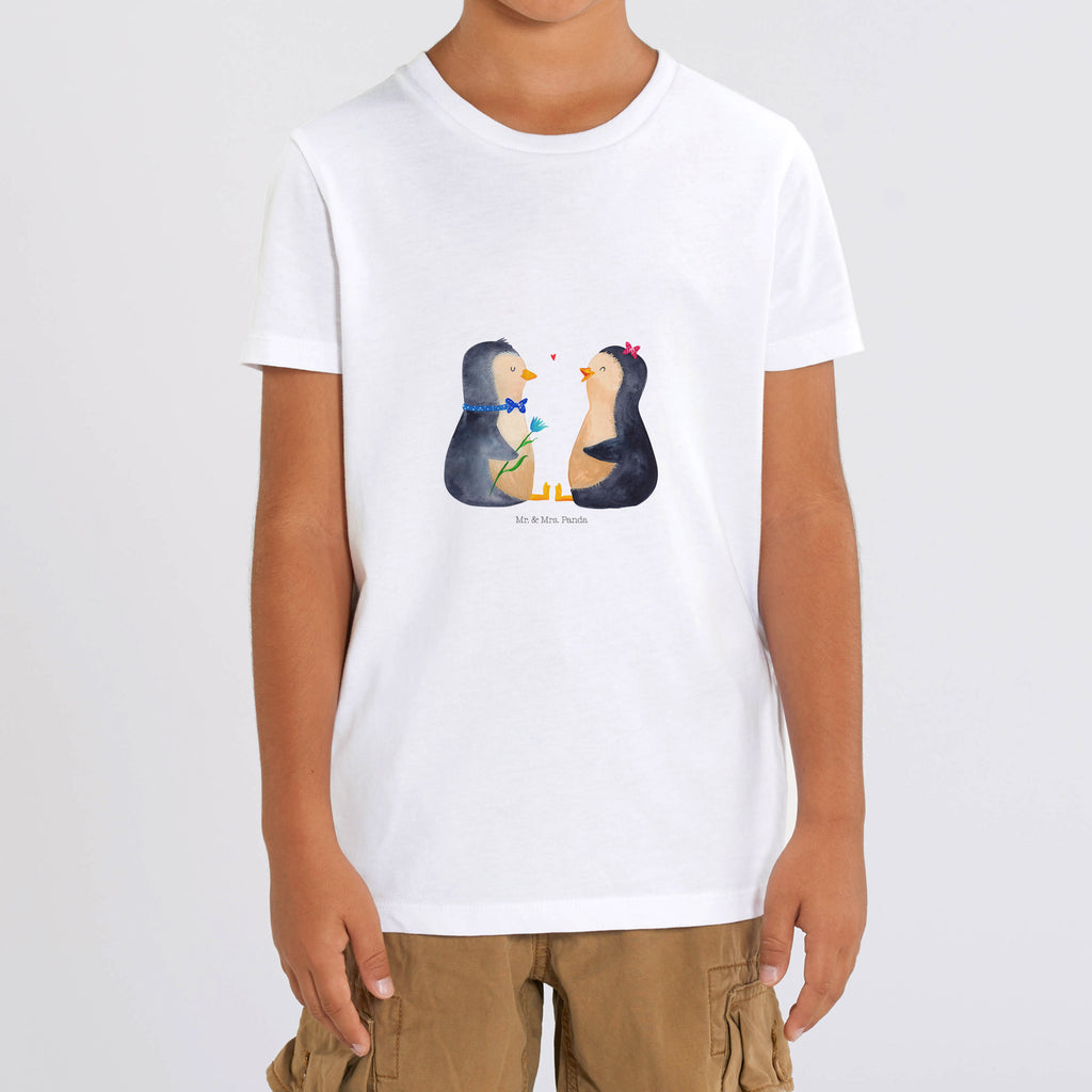 12-14 Jahre Kinder T-Shirt Pinguin Pärchen Pinguin, Pinguine, Liebe, Liebespaar, Liebesbeweis, Liebesgeschenk, Verlobung, Jahrestag, Hochzeitstag, Hochzeit, Hochzeitsgeschenk, große Liebe, Traumpaar