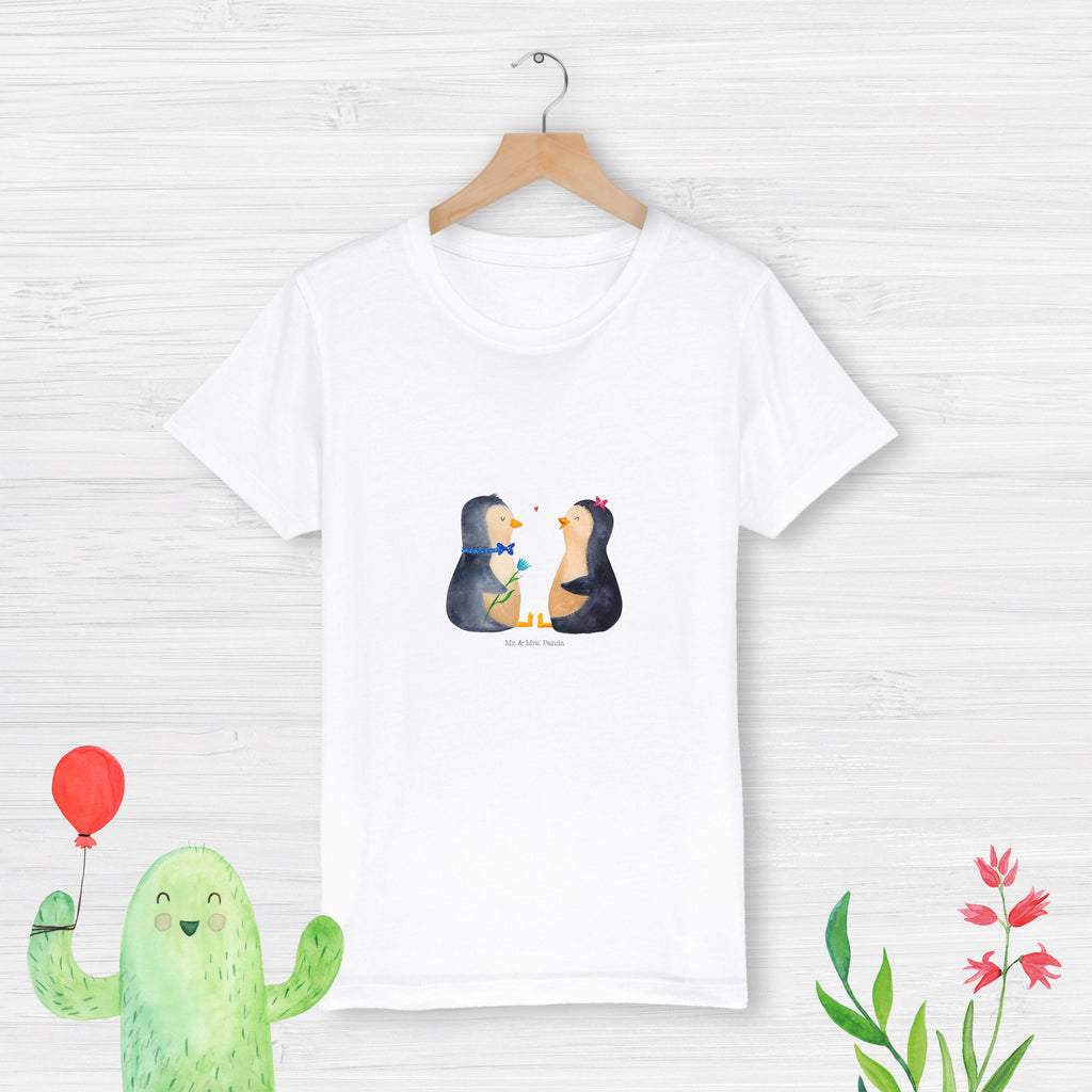 12-14 Jahre Kinder T-Shirt Pinguin Pärchen Pinguin, Pinguine, Liebe, Liebespaar, Liebesbeweis, Liebesgeschenk, Verlobung, Jahrestag, Hochzeitstag, Hochzeit, Hochzeitsgeschenk, große Liebe, Traumpaar