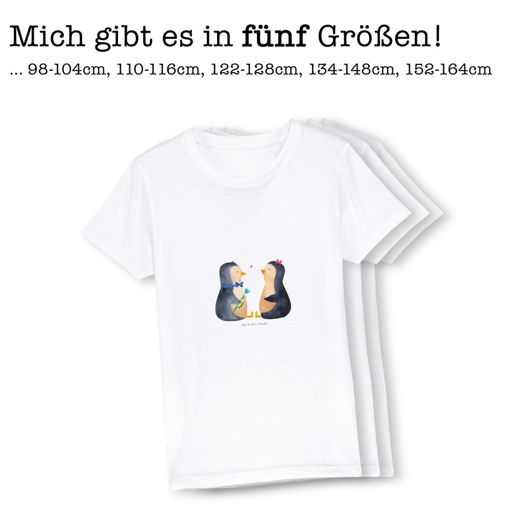 12-14 Jahre Kinder T-Shirt Pinguin Pärchen Pinguin, Pinguine, Liebe, Liebespaar, Liebesbeweis, Liebesgeschenk, Verlobung, Jahrestag, Hochzeitstag, Hochzeit, Hochzeitsgeschenk, große Liebe, Traumpaar