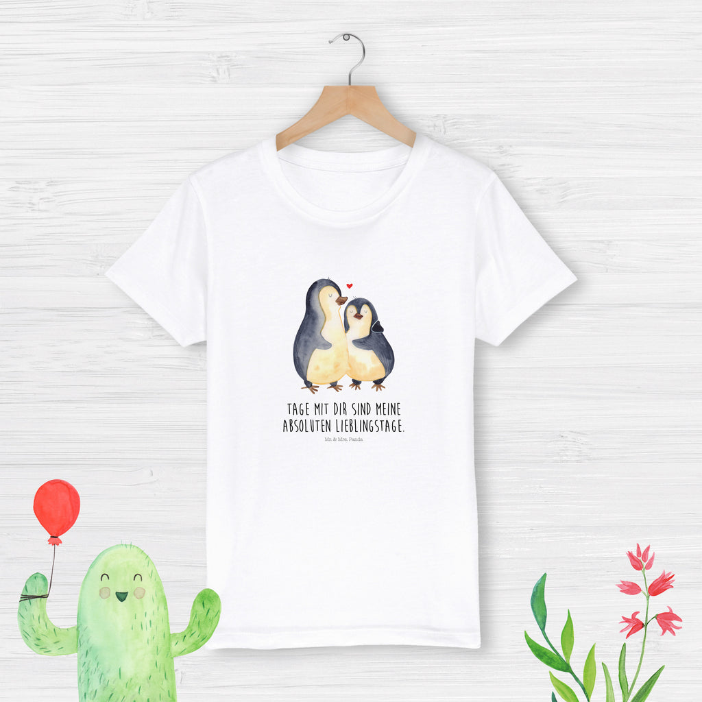 12-14 Jahre Kinder T-Shirt Pinguin umarmend Pinguin, Liebe, Liebespaar, Liebesbeweis, Liebesgeschenk, Verlobung, Jahrestag, Hochzeitstag, Hochzeit, Hochzeitsgeschenk