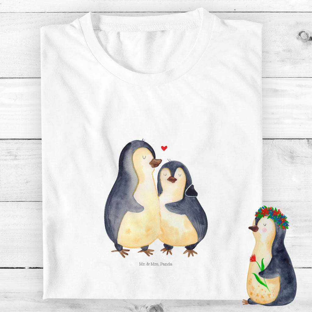 12-14 Jahre Kinder T-Shirt Pinguin umarmend Pinguin, Liebe, Liebespaar, Liebesbeweis, Liebesgeschenk, Verlobung, Jahrestag, Hochzeitstag, Hochzeit, Hochzeitsgeschenk
