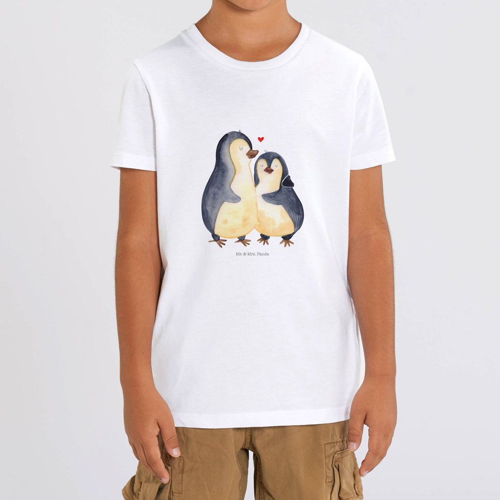 12-14 Jahre Kinder T-Shirt Pinguin umarmend Pinguin, Liebe, Liebespaar, Liebesbeweis, Liebesgeschenk, Verlobung, Jahrestag, Hochzeitstag, Hochzeit, Hochzeitsgeschenk