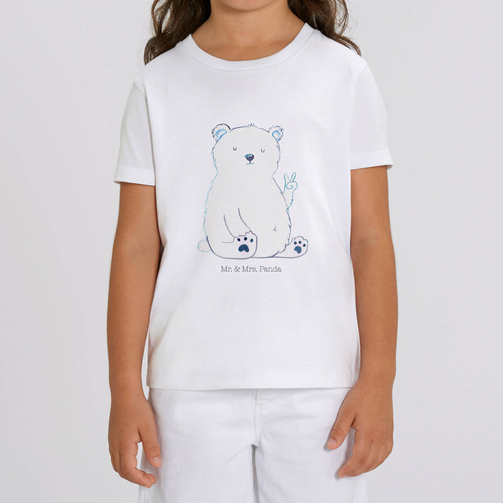 5-6 Jahre Kinder T-Shirt Eisbär Faul Bär, Teddy, Teddybär, Eisbär, Nordpol, Faul, Entspannen, Relaxen, Büro, Arbeit, Bürojob, Arbeitsplatz, Homeoffice