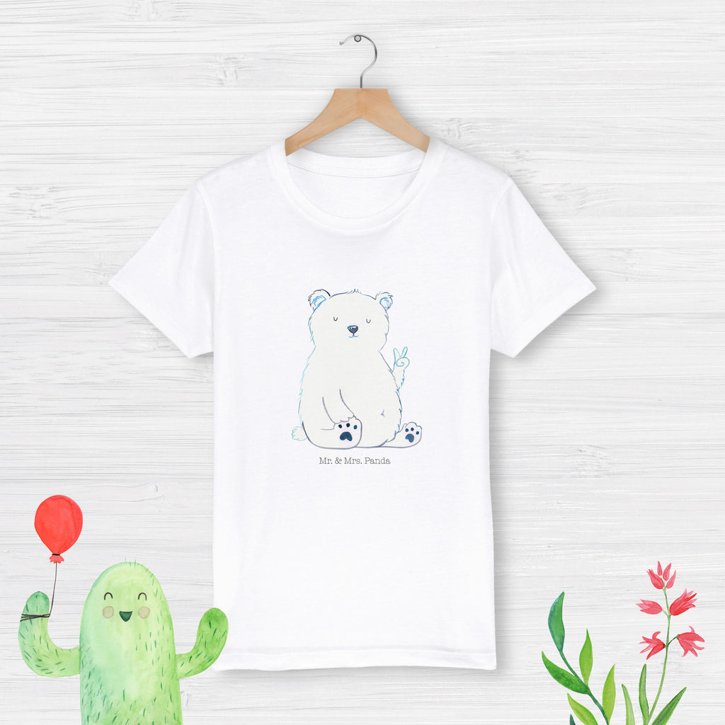 5-6 Jahre Kinder T-Shirt Eisbär Faul Bär, Teddy, Teddybär, Eisbär, Nordpol, Faul, Entspannen, Relaxen, Büro, Arbeit, Bürojob, Arbeitsplatz, Homeoffice