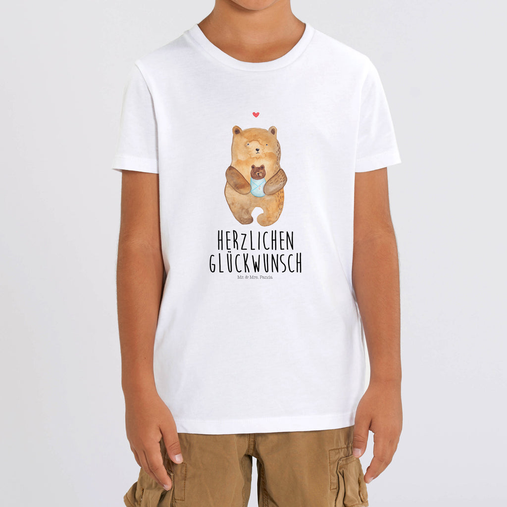9-11 Jahre Kinder T-Shirt Bär mit Baby Bär, Teddy, Teddybär, Eltern, Mutter, Baby, Taufe, Geburt, Nichte, Neffe, Enkel, Enkelin, Täufling, Geburtstag, Glückwunsch