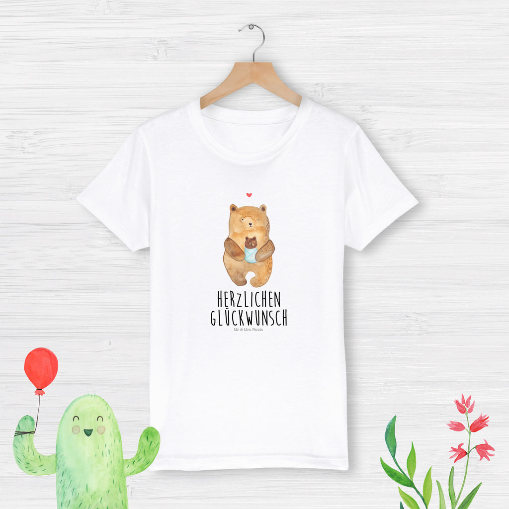9-11 Jahre Kinder T-Shirt Bär mit Baby Bär, Teddy, Teddybär, Eltern, Mutter, Baby, Taufe, Geburt, Nichte, Neffe, Enkel, Enkelin, Täufling, Geburtstag, Glückwunsch