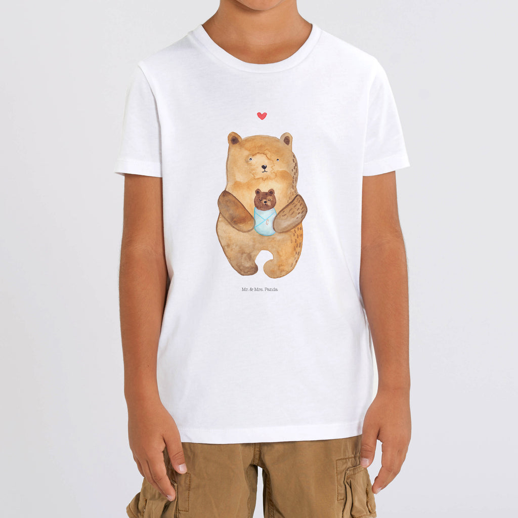 9-11 Jahre Kinder T-Shirt Bär mit Baby Bär, Teddy, Teddybär, Eltern, Mutter, Baby, Taufe, Geburt, Nichte, Neffe, Enkel, Enkelin, Täufling, Geburtstag, Glückwunsch