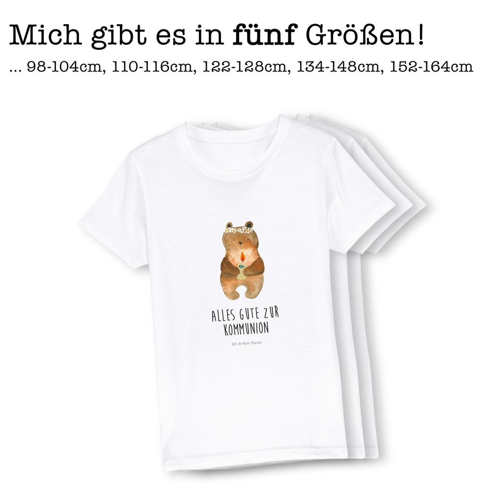 9-11 Jahre Kinder T-Shirt Kommunion-Bär Bär, Teddy, Teddybär, Kommunion, Gottes Segen, Taufkerze, katholisch