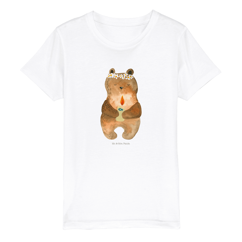 9-11 Jahre Kinder T-Shirt Kommunion-Bär Bär, Teddy, Teddybär, Kommunion, Gottes Segen, Taufkerze, katholisch