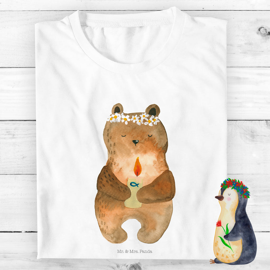 9-11 Jahre Kinder T-Shirt Kommunion-Bär Bär, Teddy, Teddybär, Kommunion, Gottes Segen, Taufkerze, katholisch