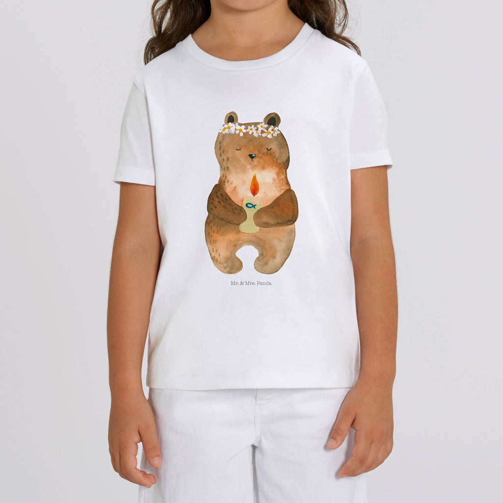 9-11 Jahre Kinder T-Shirt Kommunion-Bär Bär, Teddy, Teddybär, Kommunion, Gottes Segen, Taufkerze, katholisch