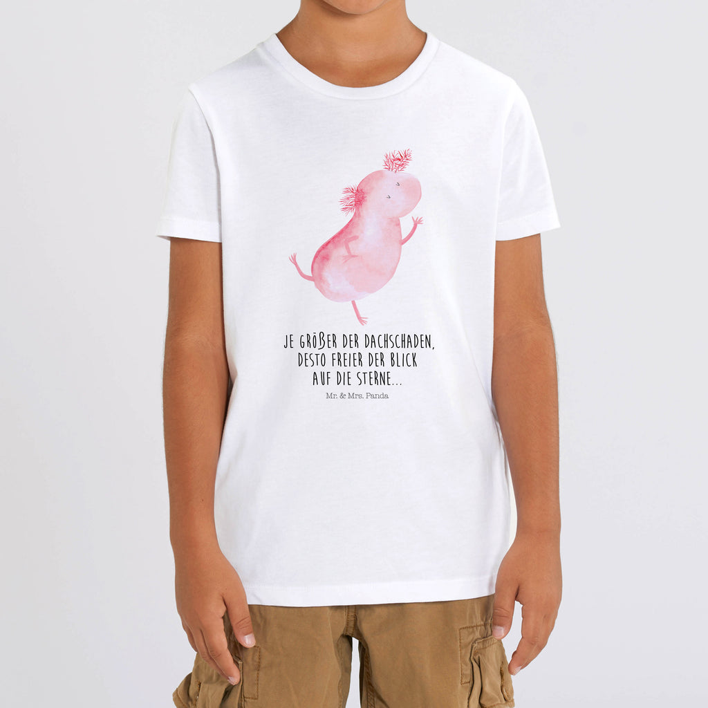 3-4 Jahre Kinder T-Shirt Axolotl tanzt Axolotl, Molch, Axolot, Schwanzlurch, Lurch, Lurche, Dachschaden, Sterne, verrückt, Freundin, beste Freundin