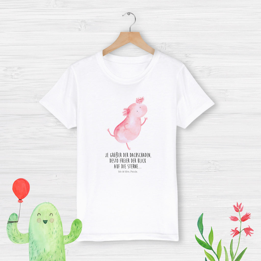 3-4 Jahre Kinder T-Shirt Axolotl tanzt Axolotl, Molch, Axolot, Schwanzlurch, Lurch, Lurche, Dachschaden, Sterne, verrückt, Freundin, beste Freundin