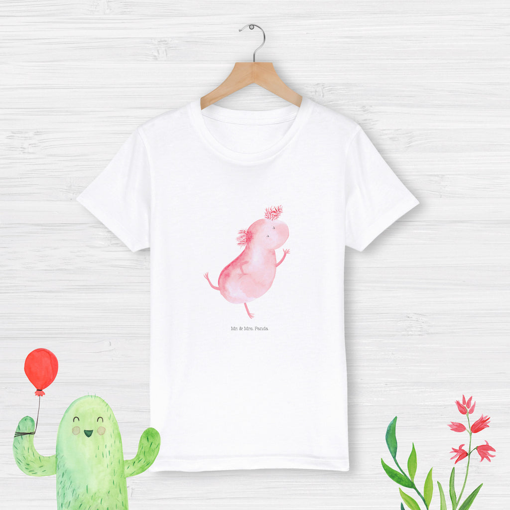 3-4 Jahre Kinder T-Shirt Axolotl tanzt Axolotl, Molch, Axolot, Schwanzlurch, Lurch, Lurche, Dachschaden, Sterne, verrückt, Freundin, beste Freundin